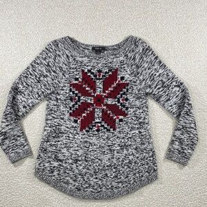 Style & Co. Black and Red Patterned Sweater